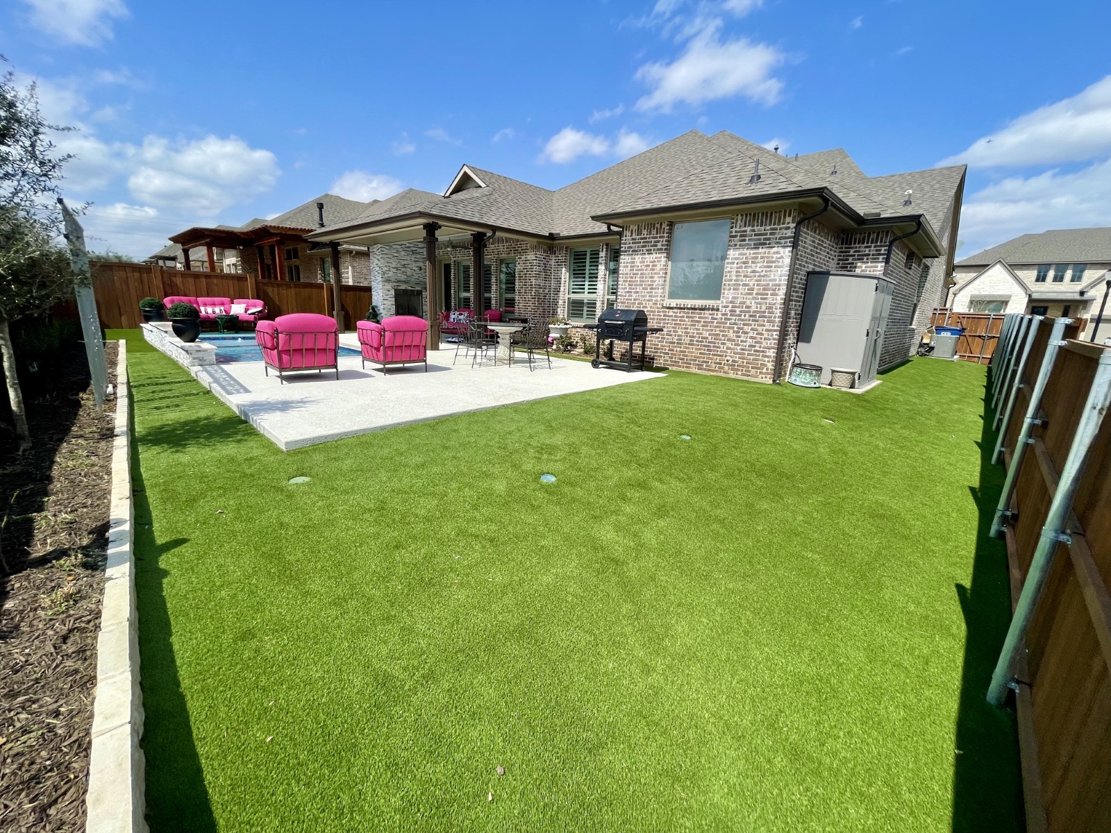 Full Backyard Pet Turf Installation In Highland Village, TX